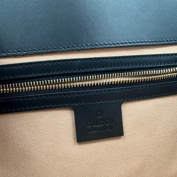 GUCCI Nappa Bamboo Nymphaea Top Handle Satchel Bag Black with Dustbag - Picture 14 of 16